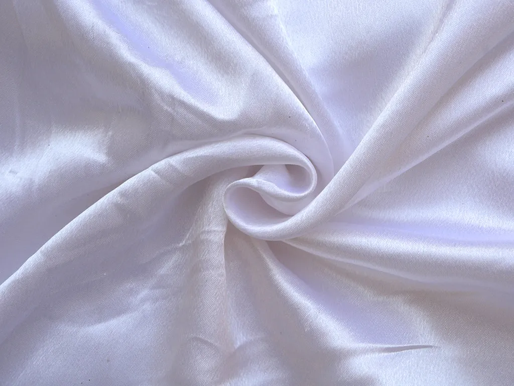 White Plain Moss Satin Fabric