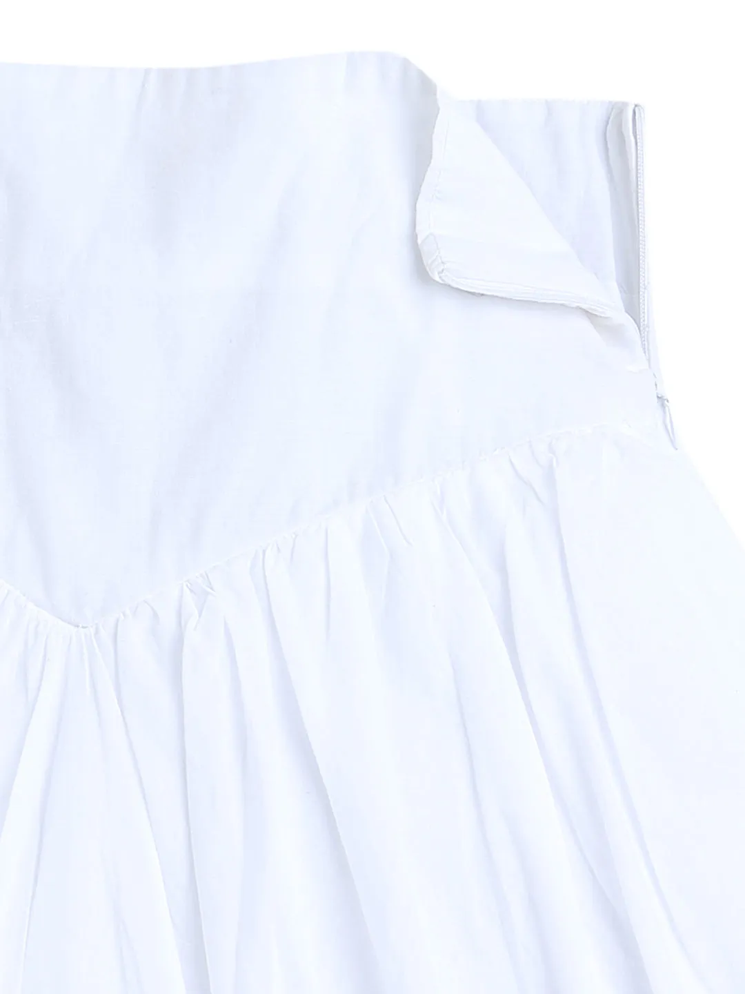 White Stylish Cotton Girl Skirt