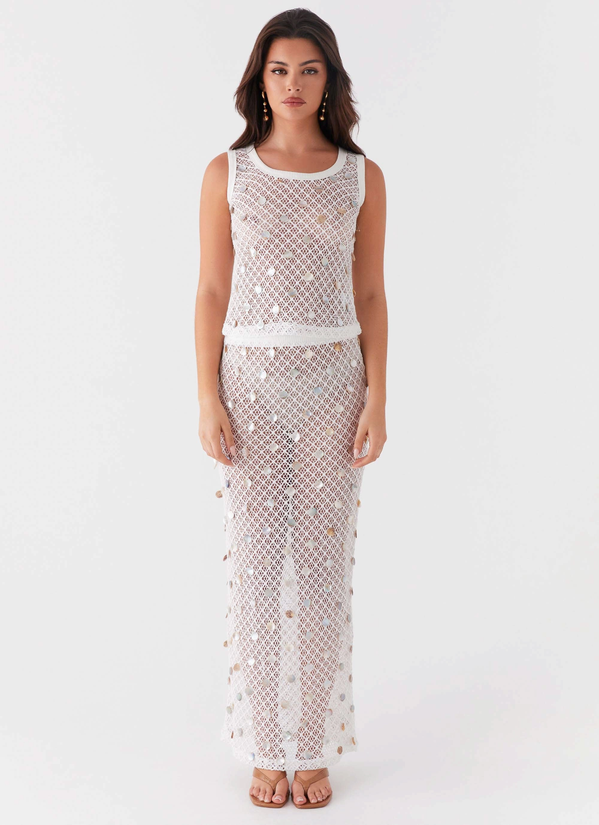 Whitehaven Shell Tank Top - White