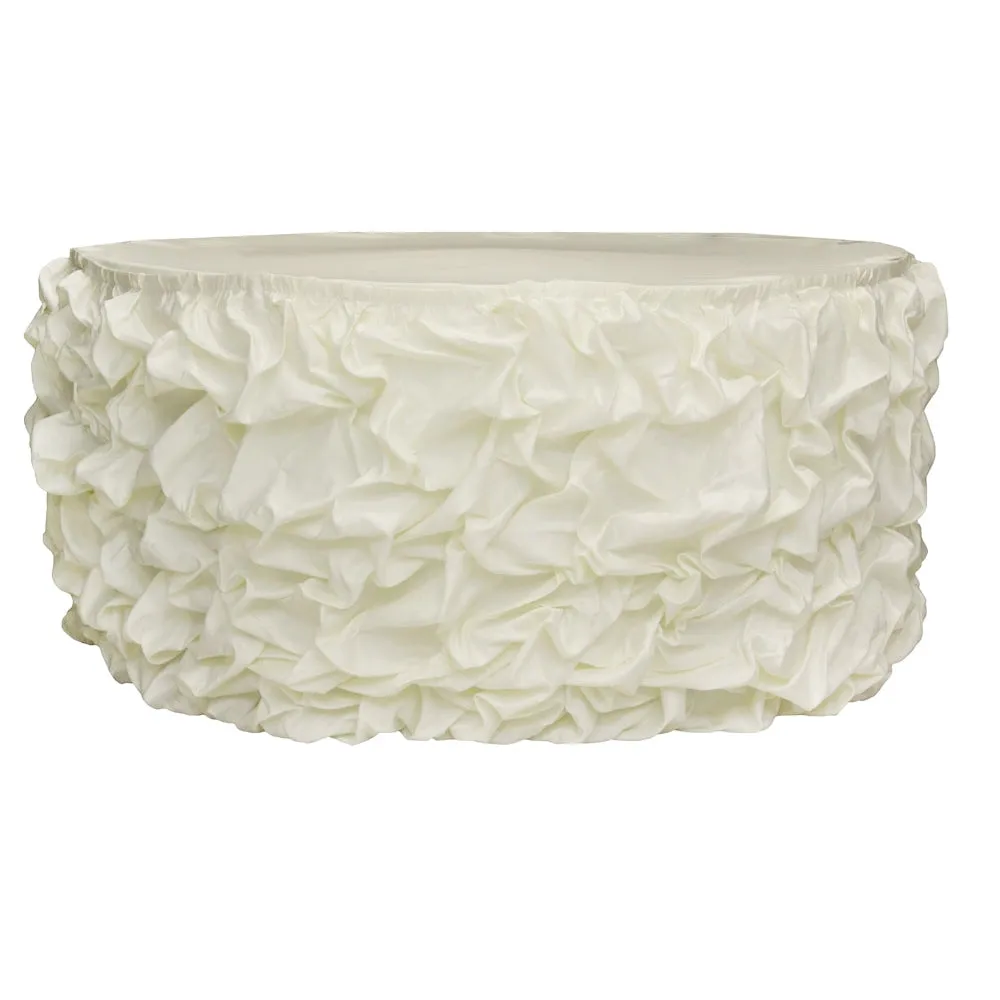 Wholesale 17ft Gathered Lamour 100% Polyester Satin Table Skirt