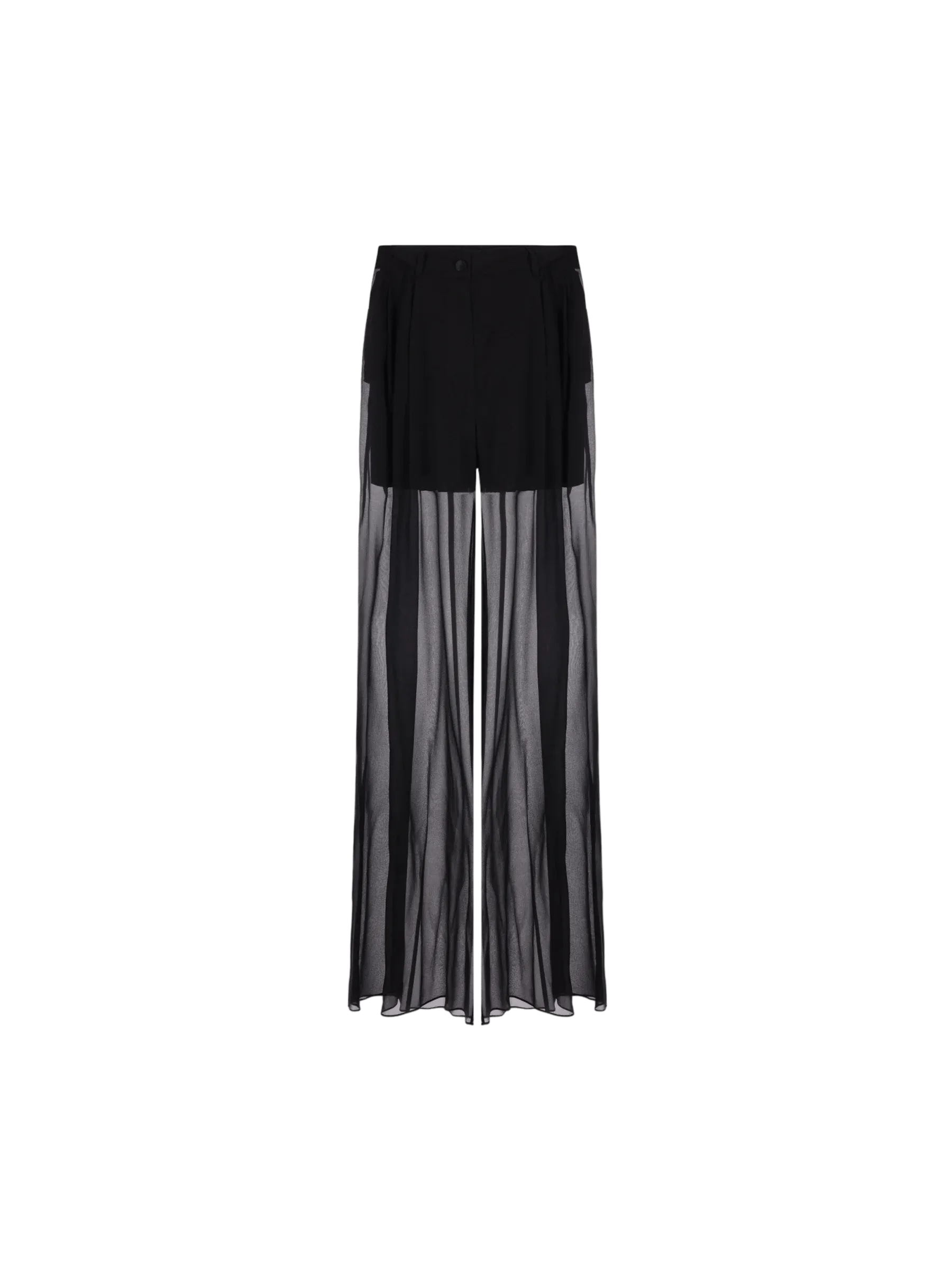 Wide-Leg Chiffon Trousers