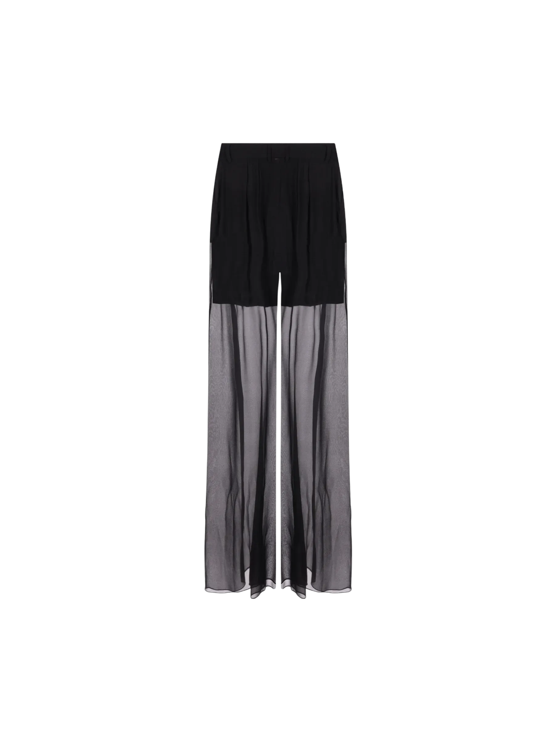 Wide-Leg Chiffon Trousers