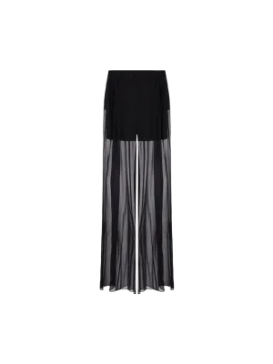 Wide-Leg Chiffon Trousers