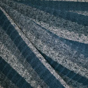 Wide Tonal Stripe Rib Sweater Knit Ocean