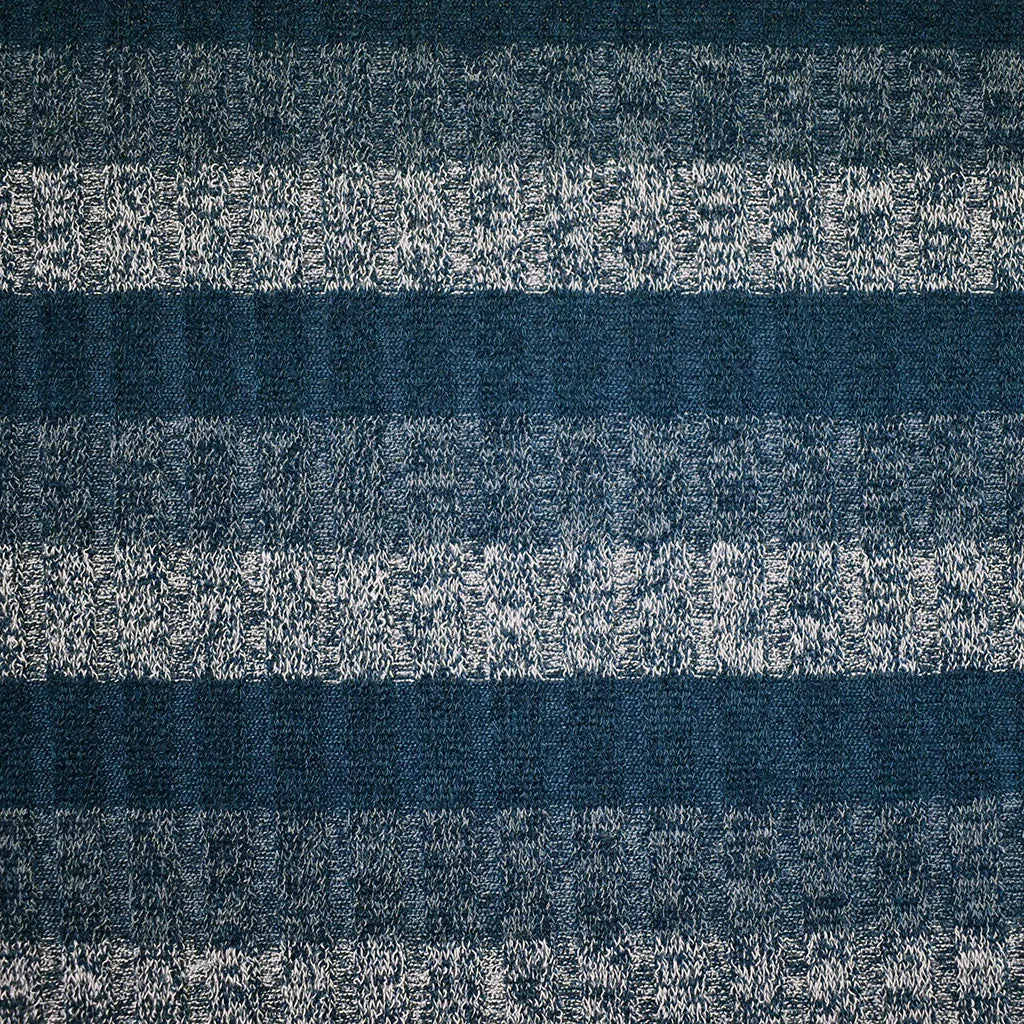 Wide Tonal Stripe Rib Sweater Knit Ocean