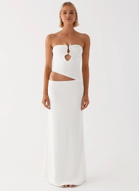Wild Roses Maxi Dress - White Wild Roses Maxi Dress - White