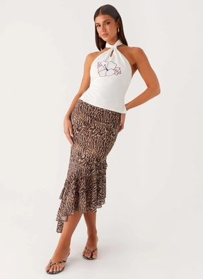 Wild Tide Midi Skirt - Cheetah Wild Tide Midi Skirt - Cheetah