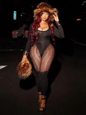 Wildin' Out Mesh  Jumpsuit