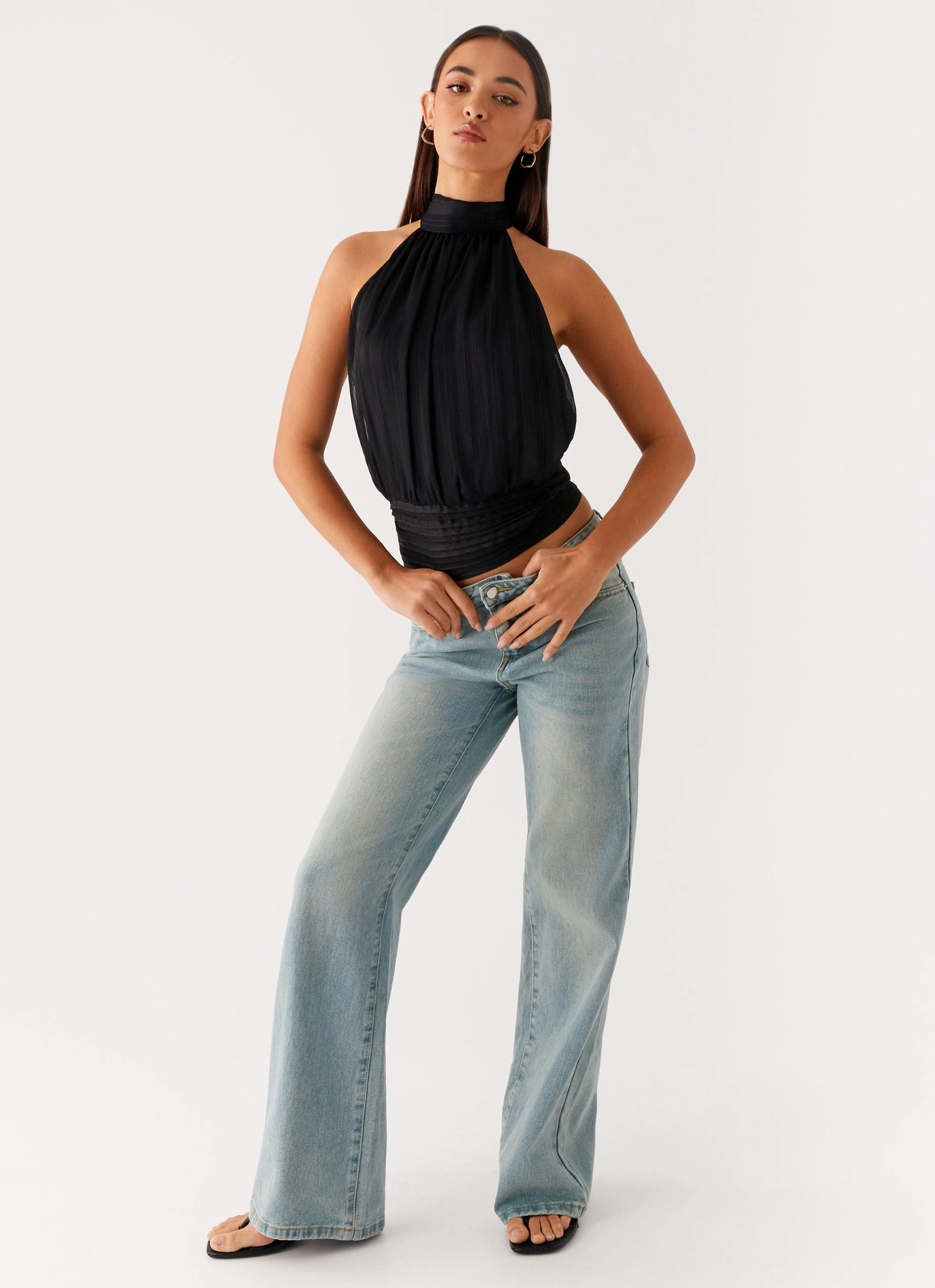 Willow Chiffon Top - Black