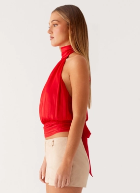 Willow Chiffon Top - Red Willow Chiffon Top - Red