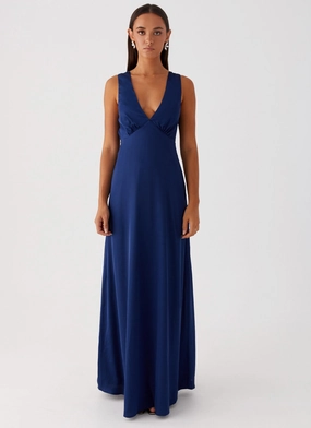 Winnie Cowl Back Maxi Dress - Navy Winnie Cowl Back Maxi Dress - Navy
