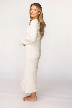 Winslet Cable Knit Maxi Dress in Cream (Almost Sold Out) *Final-Sale* Winslet Cable Knit Maxi Dress in Cream (Almost Sold Out) *Final-Sale*