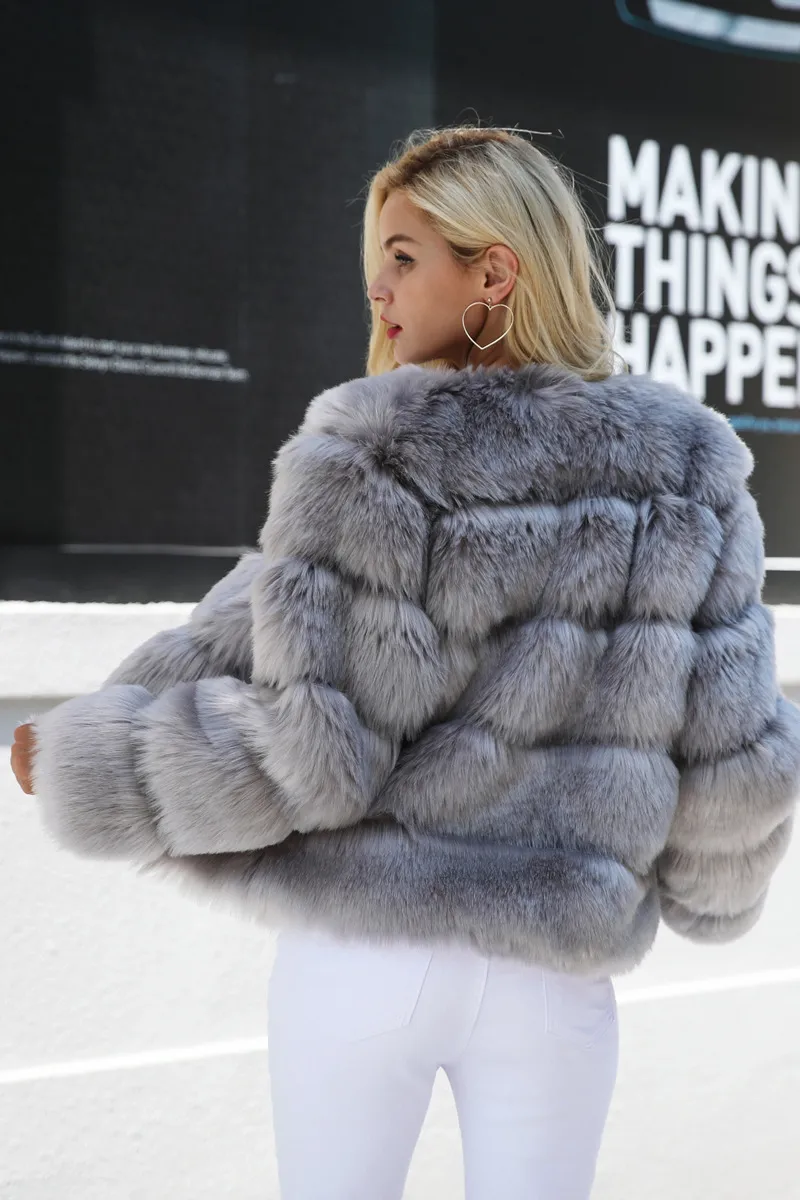 Winter Bubble Puffy Faux Fur Coat