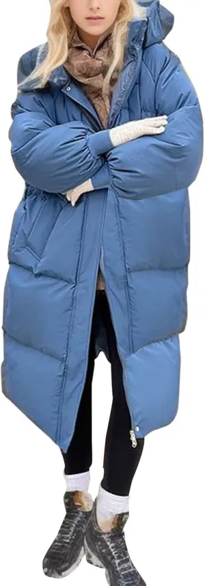 Winter Coats For Women 2024 Long Down Puffer Parka Jacket Winter Down Hooded Long Quilted Puffer Ladies Outerwear