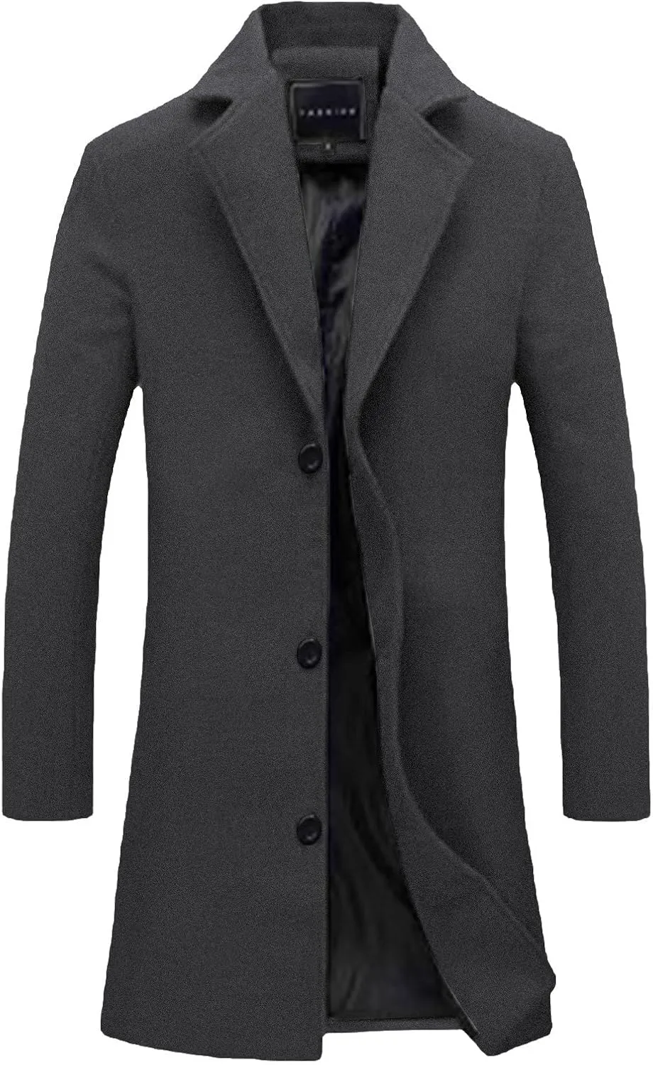 Winter Jackets for Men Long Trench Coats Wool Blend Peacoat Trendy Notched Lapel Overcoat Single Breasted Jacket 2024
