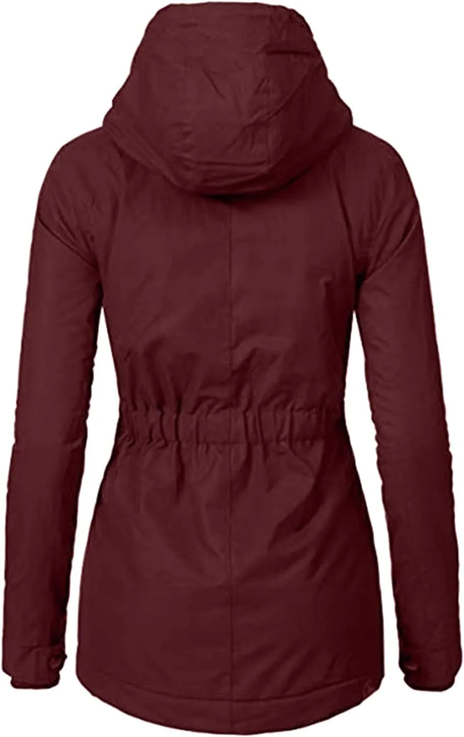 Wkishenl Winter Coats for Women 2024 Warm Sherpa Fleece Lined Jackets Solid Long Sleeve Puffer Jacket Zipper Hooded Outwear