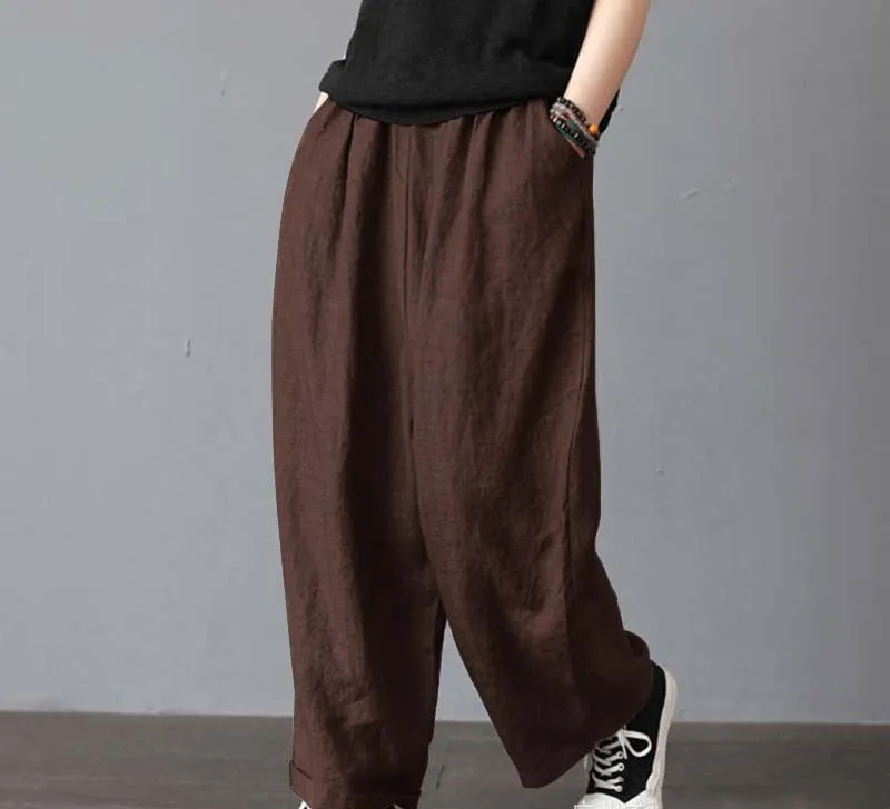 Women Casual Cotton Wide Leg Pants