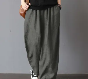 Women Casual Cotton Wide Leg Pants