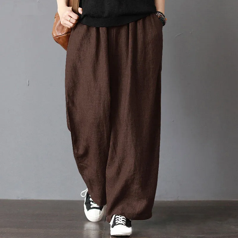Women Casual Cotton Wide Leg Pants