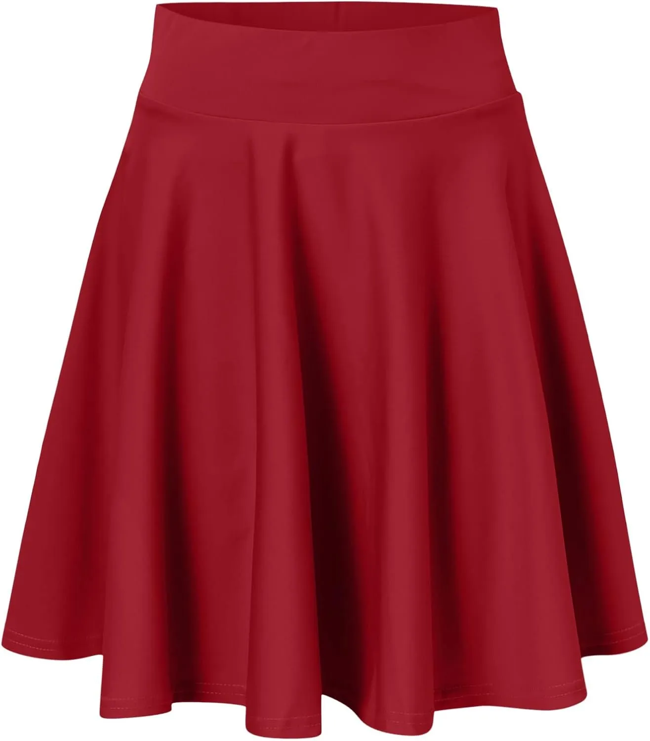 Women Casual Solid Half Skirt Solid Color A-Line Pleated Mini Skirt Built-in Shorts