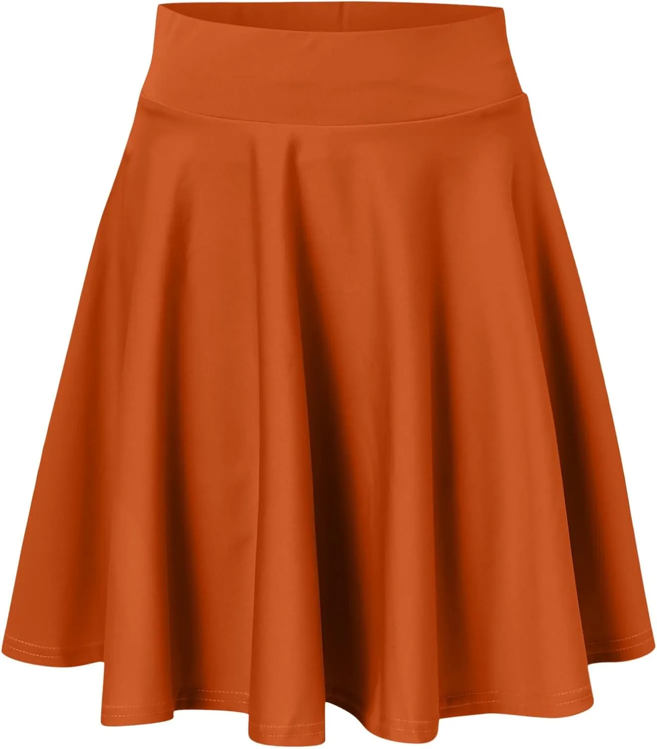 Women Casual Solid Half Skirt Solid Color A-Line Pleated Mini Skirt Built-in Shorts