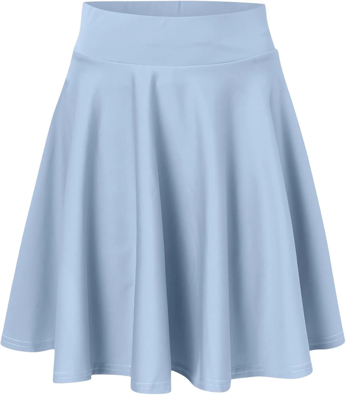 Women Casual Solid Half Skirt Solid Color A-Line Pleated Mini Skirt Built-in Shorts