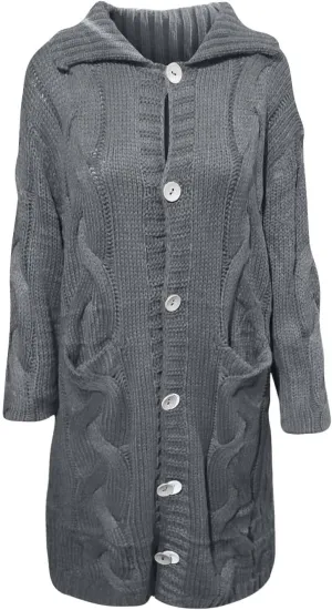 Women Chunky Knit Sweater Coats with Pockets Open Front Cardigan Sweaters Plus Size Long Overcoat Solid Winter Jacket