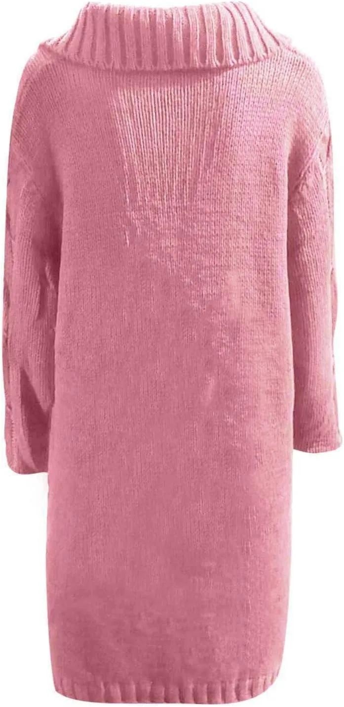 Women Chunky Knit Sweater Coats with Pockets Open Front Cardigan Sweaters Plus Size Long Overcoat Solid Winter Jacket
