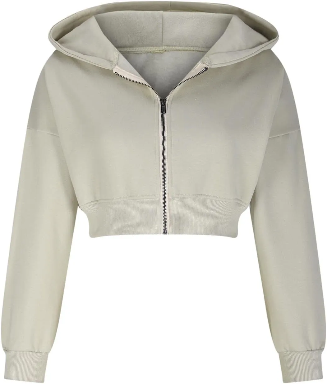 Women Cropped Hoodies Zip Up Sweatshirts Long Sleeve Casual Fleece Jackets Fashion Y2k Workout Tops Fall Clothes 2024