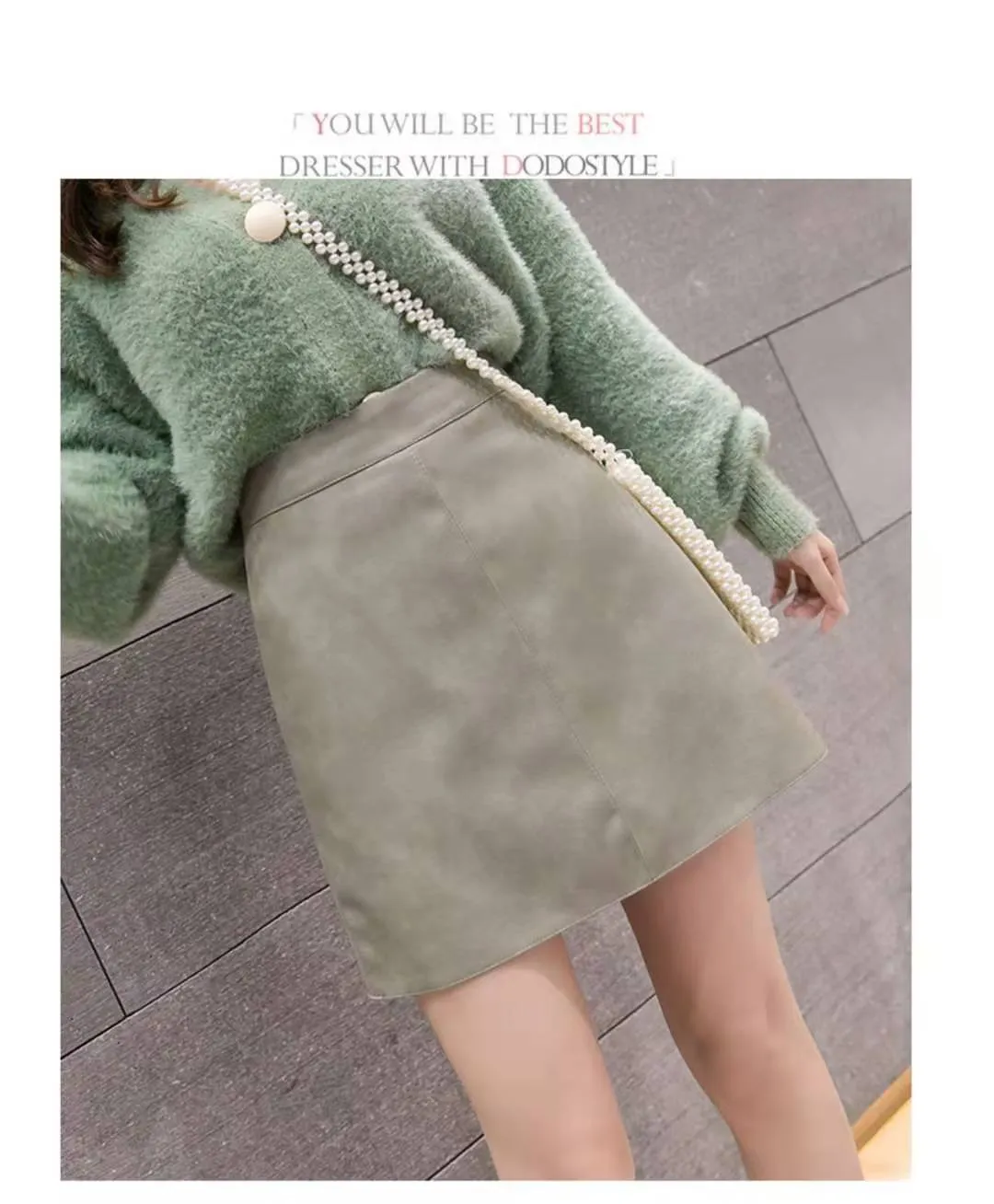 Women Glossy Skirt High Waist A-Line Skirt Hip Flattering Skirt Skirt