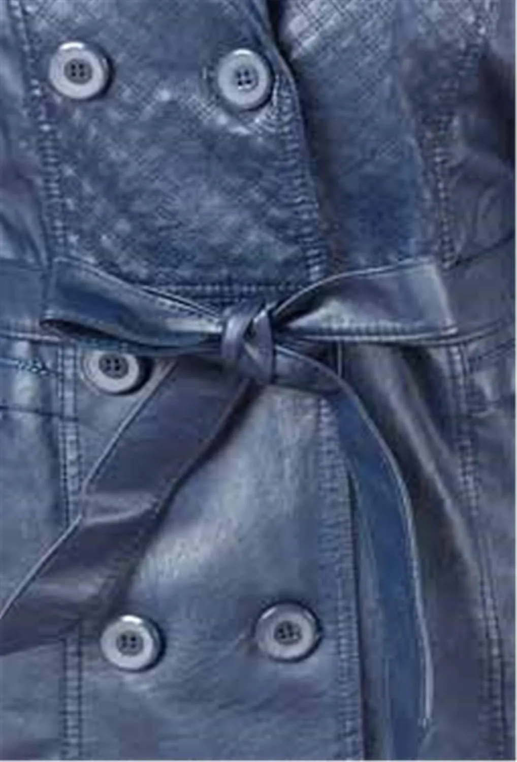 Women Leather Trench Double Breasted Leather Long Coat with Belt Lapel Mid Long Jacket Faux Leather Trench Coat