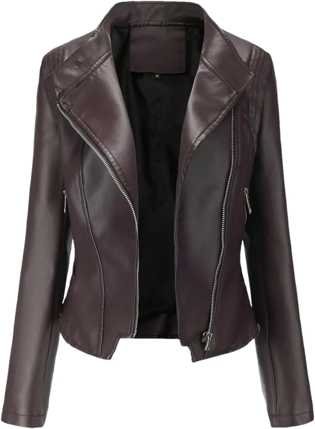 Women Moto Biker Zipper Jacket Spring Motorcycle Faux Leather Jacket Women Autumn Coat In Outerwear Red Beige Black