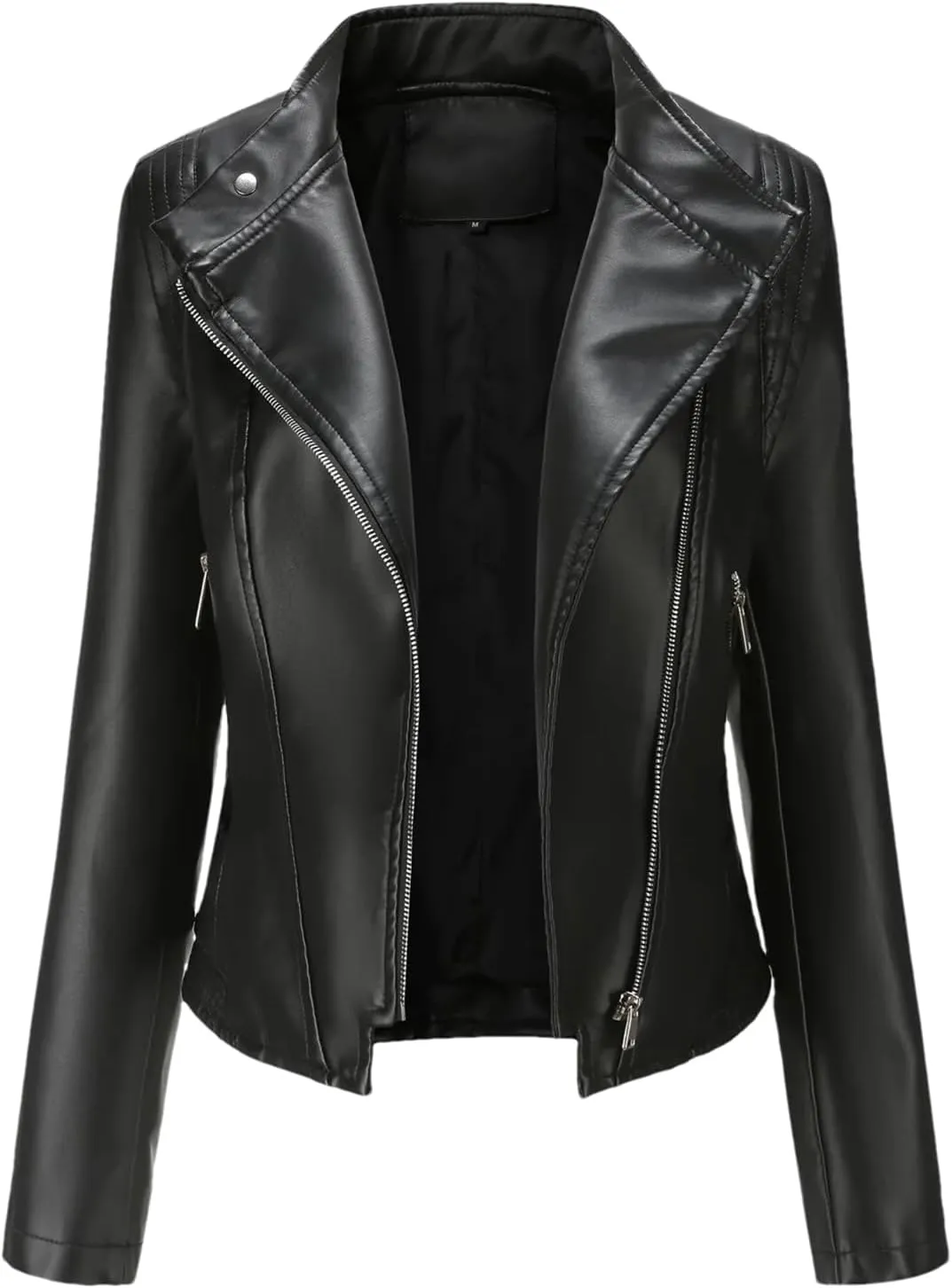 Women Moto Biker Zipper Jacket Spring Motorcycle Faux Leather Jacket Women Autumn Coat In Outerwear Red Beige Black