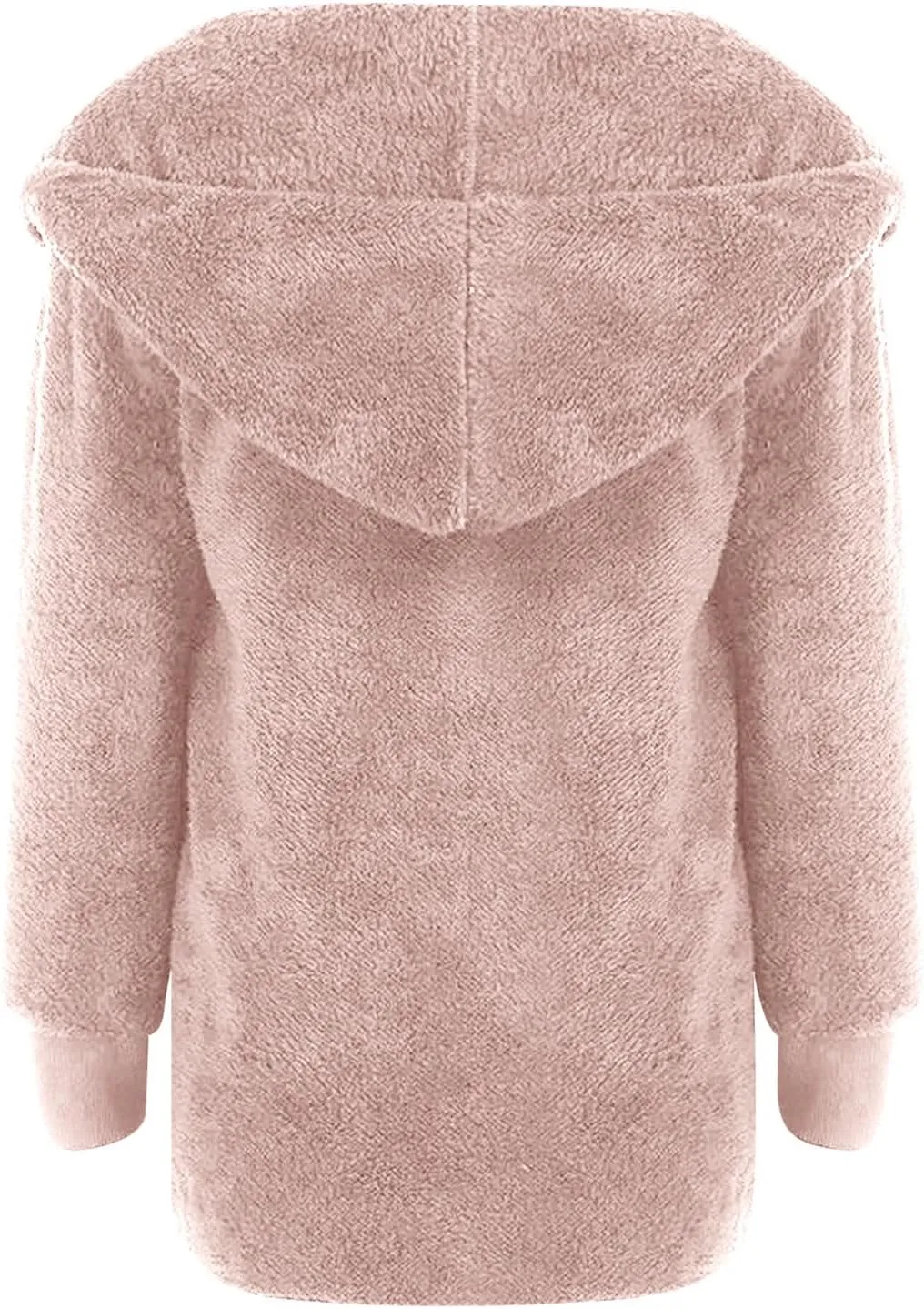 Women Oversized Plush Hoodie Coat Open Front Draped Pockets Cardigan Plain Plus Size Jacket Lightweight Sweater Coats