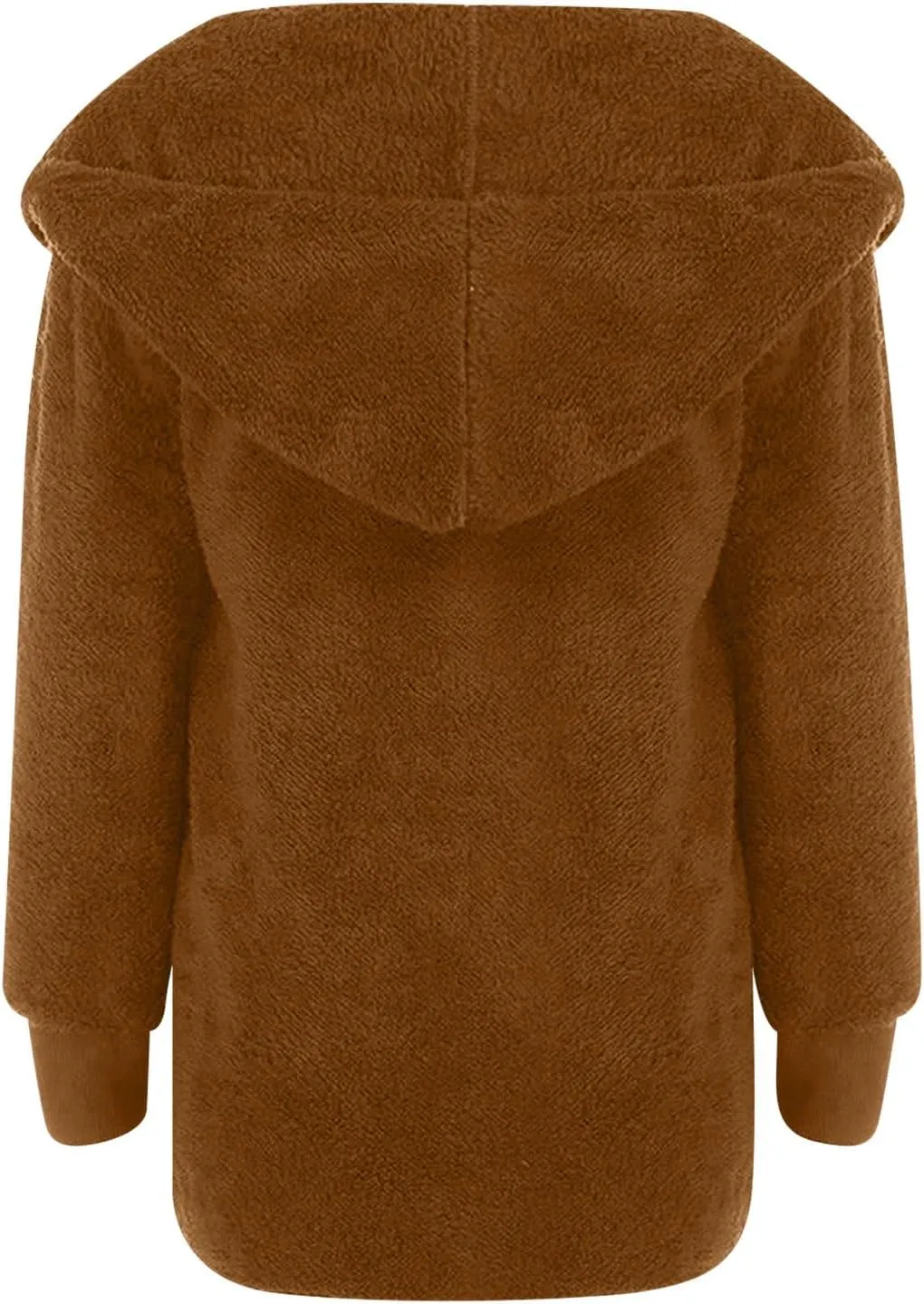 Women Oversized Plush Hoodie Coat Open Front Draped Pockets Cardigan Plain Plus Size Jacket Lightweight Sweater Coats