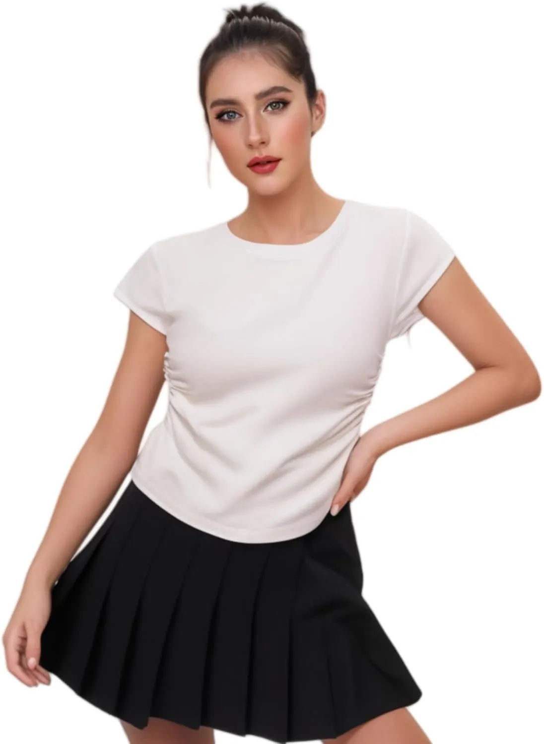 Women Pleated Skirt High Waist Casual Mini Tennis Skirts A-line Mini Skirt