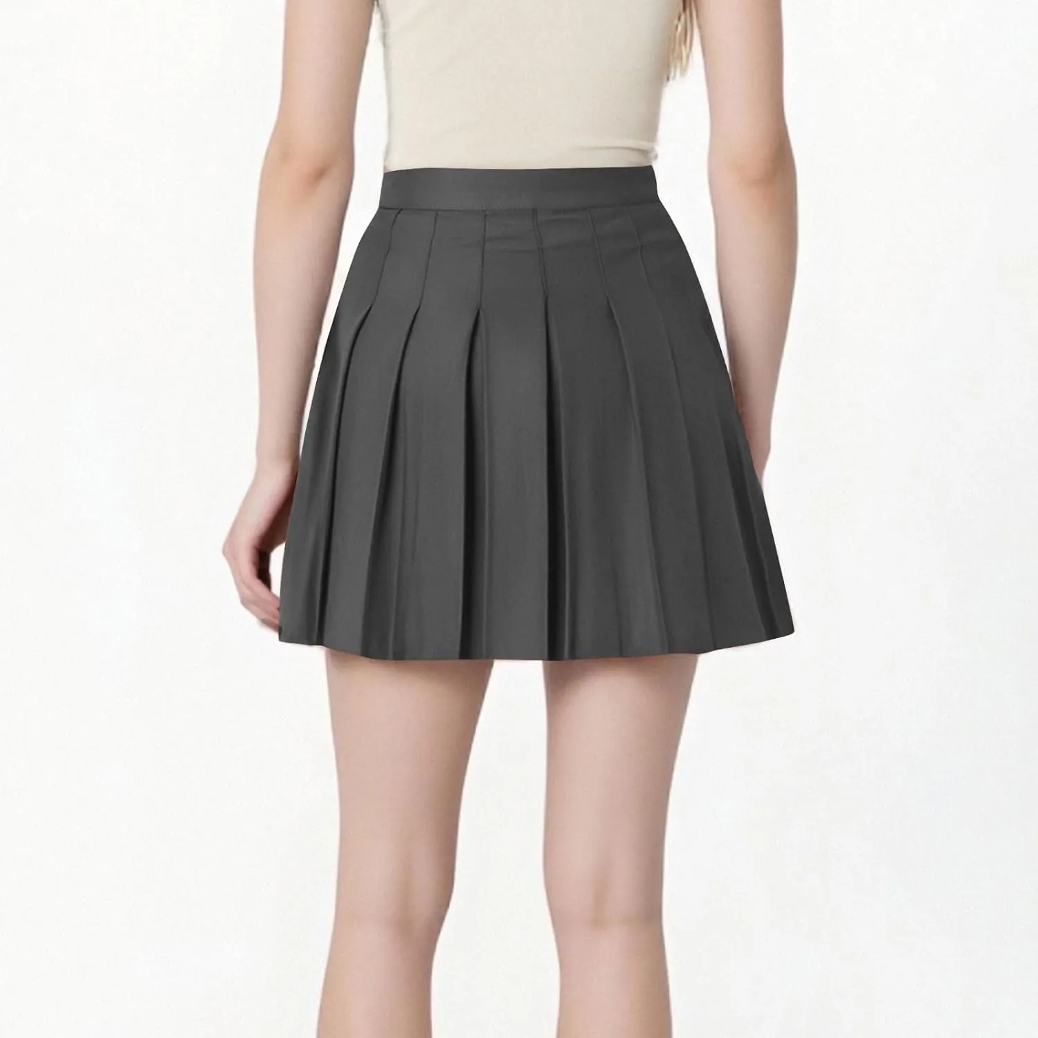 Women Pleated Skirt High Waisted Athletic Golf Tennis Skorts with Shorts Solid Color Fashion Prom Homecoming Skirts