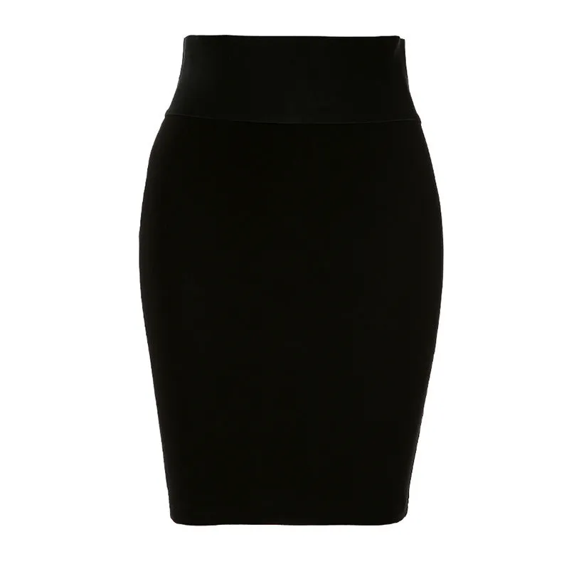 Women Skirt Solid Colored High Waist Sexy Hip Flattering A-Line Skirt