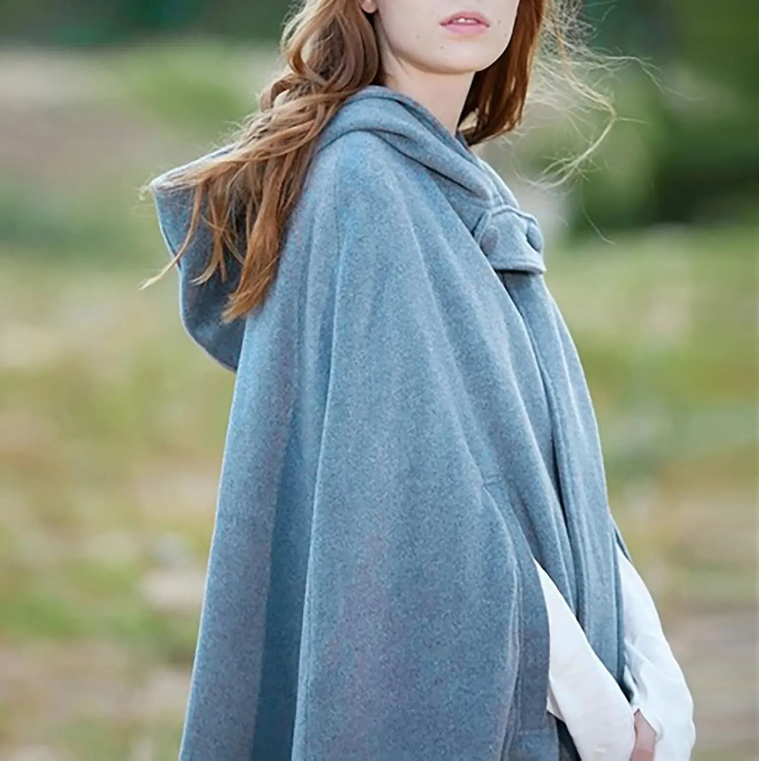 Women Trendy Trench Coat Open Front Cardigan Jacket Hooded Coats Shawl Cape Cloak Mantle Plus Gothic Halloween Cloak