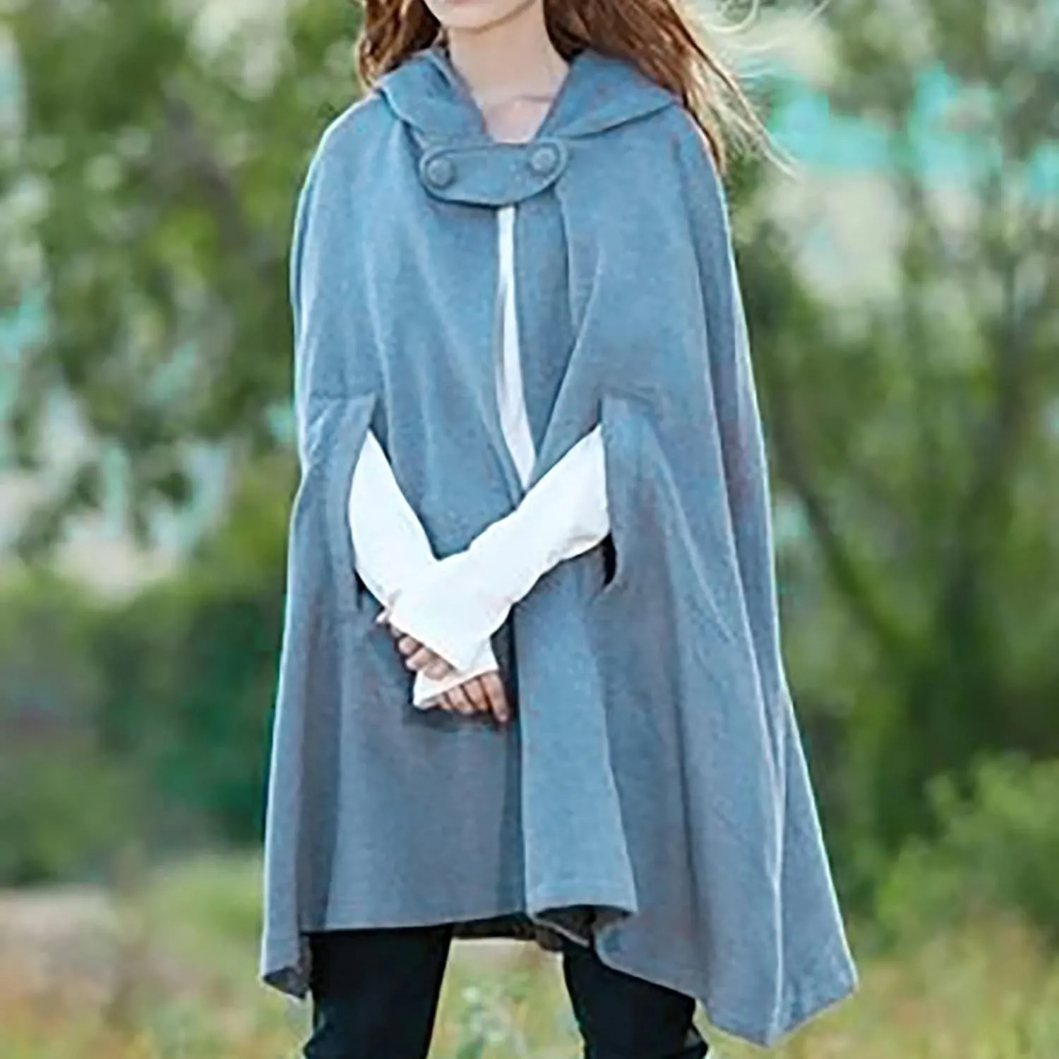 Women Trendy Trench Coat Open Front Cardigan Jacket Hooded Coats Shawl Cape Cloak Mantle Plus Gothic Halloween Cloak