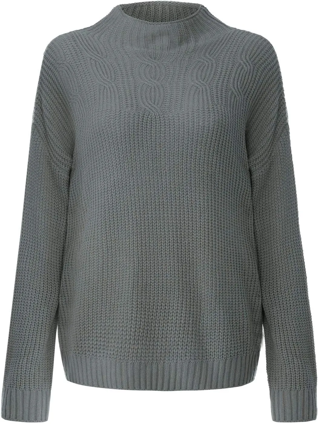 Women Turtleneck Long Sleeve Fashion Sweaters Chunky Knit Fall Winter Oversized Loose Pullover Sweater Top Warm Cotton