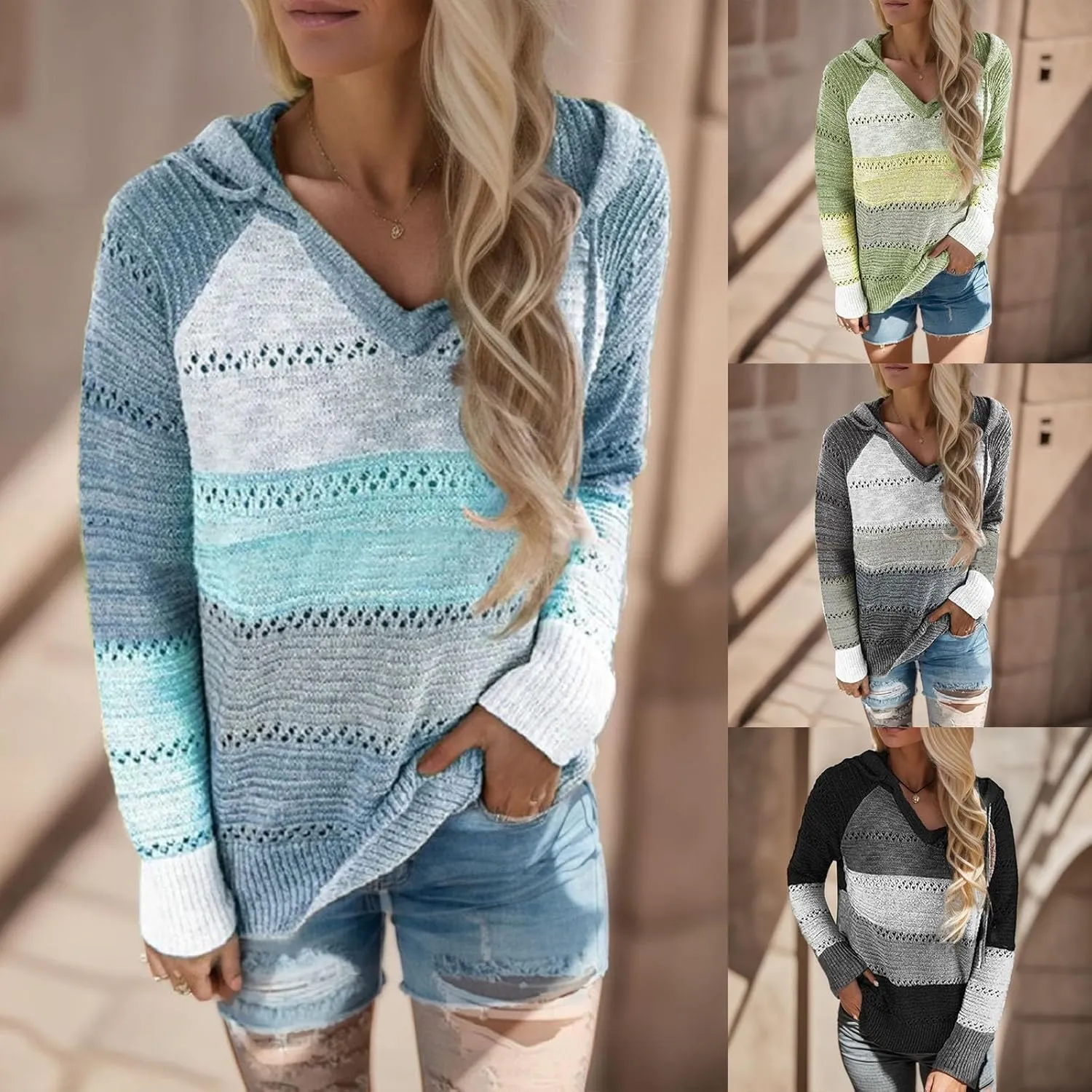 Women V Neck Pullover Sweater Solid Slim Fit Pullover Irregular Hem Sweater Fall Winter Fashion Trendy Sweater