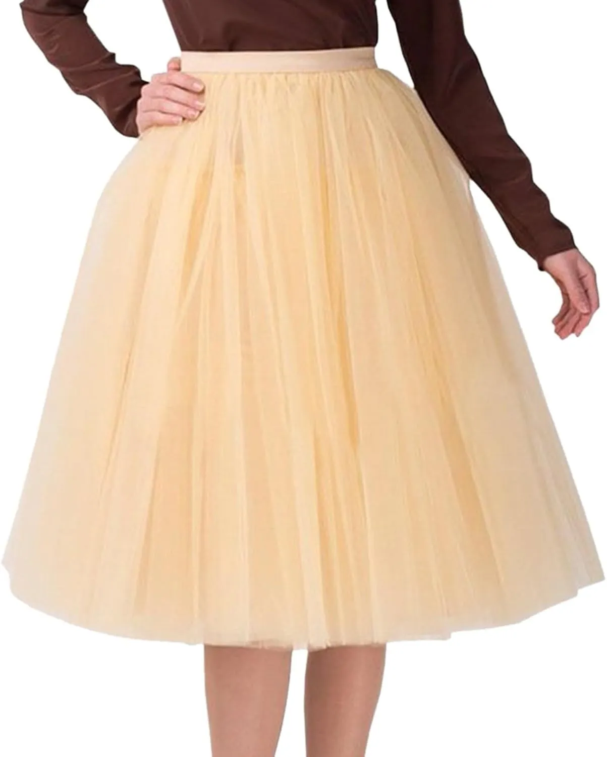 Women's 1950s Petticoat Skirts Adult Puffy Tutu Skirt Pleated Tulle Petticoat Tutu Underskirt Puffy Tutu Skirt