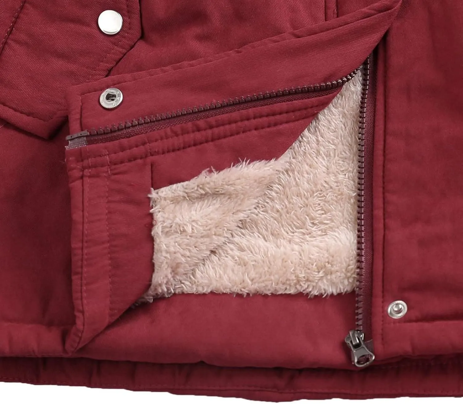 Womens 2024 Long Sleeve Button Drawstring Jacket Zip Up Removable Hoodie Pockets Coat Thick Warm Fitted Coat Outwear