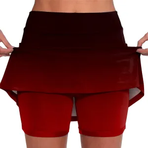 Womens Activewear Pleated Tennis Skirts Fade Pattern Printed Culottes Skinny Mid Waisted Workout Summer Fashion Skirt