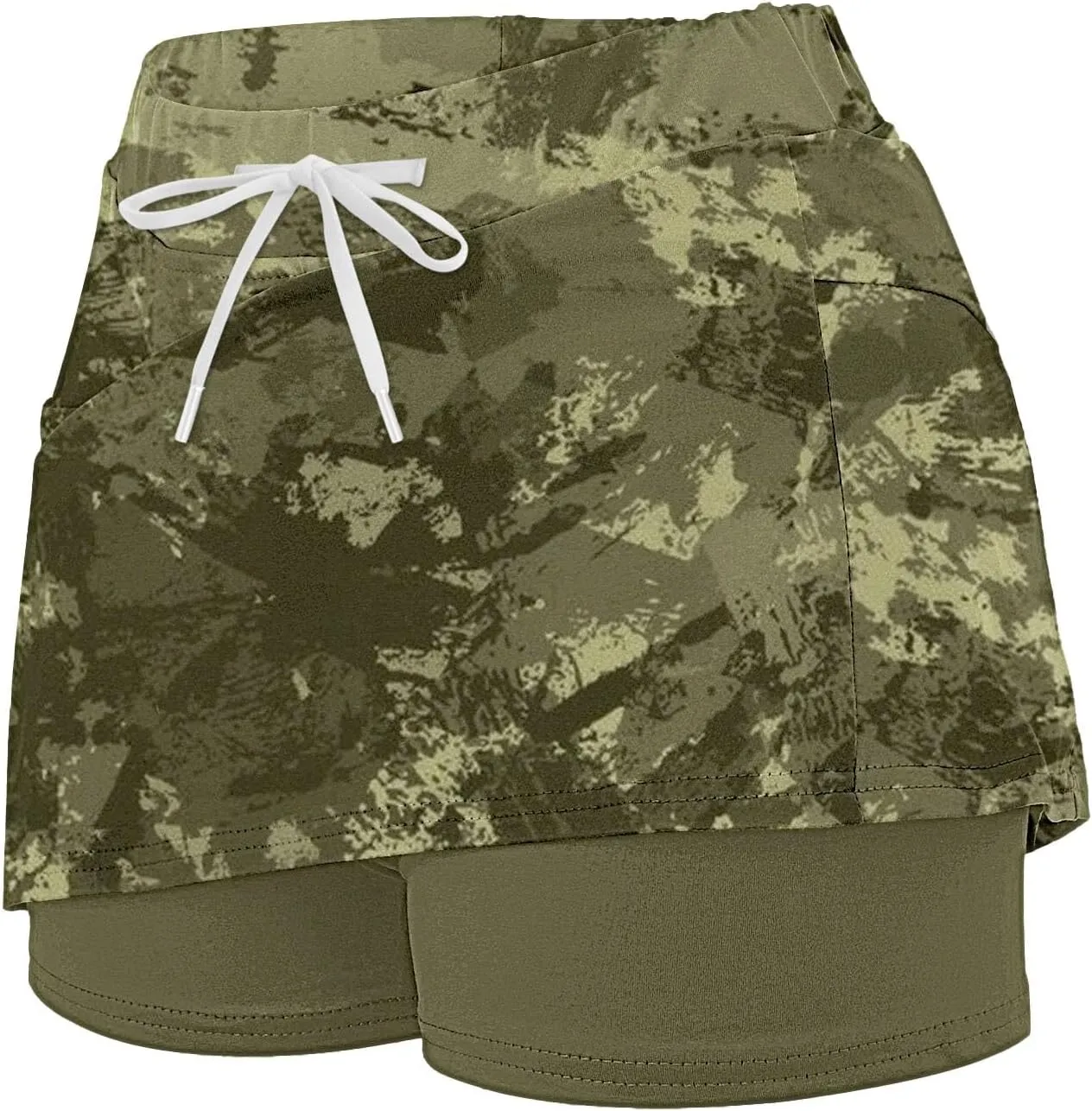 Womens Activewear Pleated Tennis Skirts Fade Pattern Printed Culottes Skinny Mid Waisted Workout Summer Fashion Skirt
