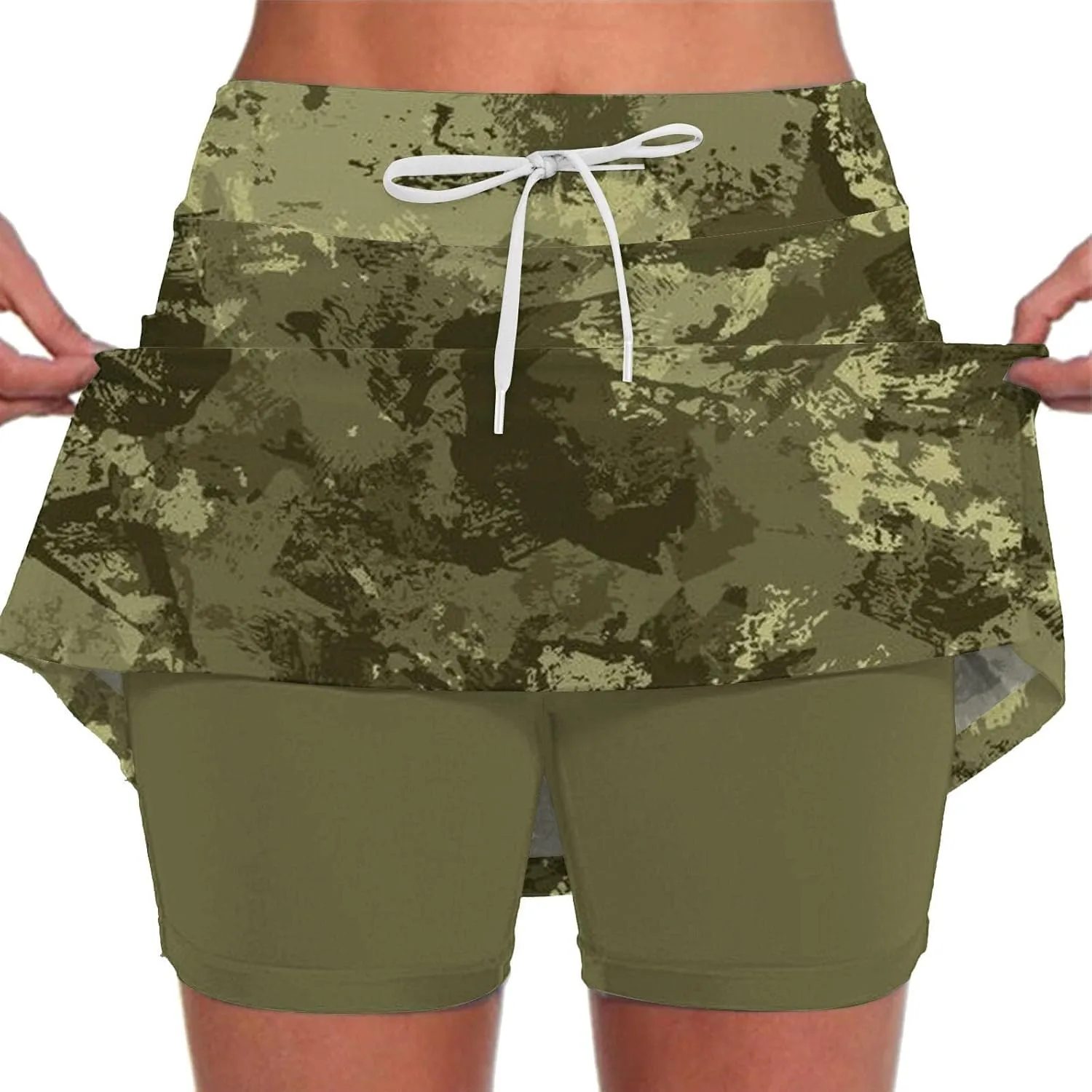 Womens Activewear Pleated Tennis Skirts Fade Pattern Printed Culottes Skinny Mid Waisted Workout Summer Fashion Skirt