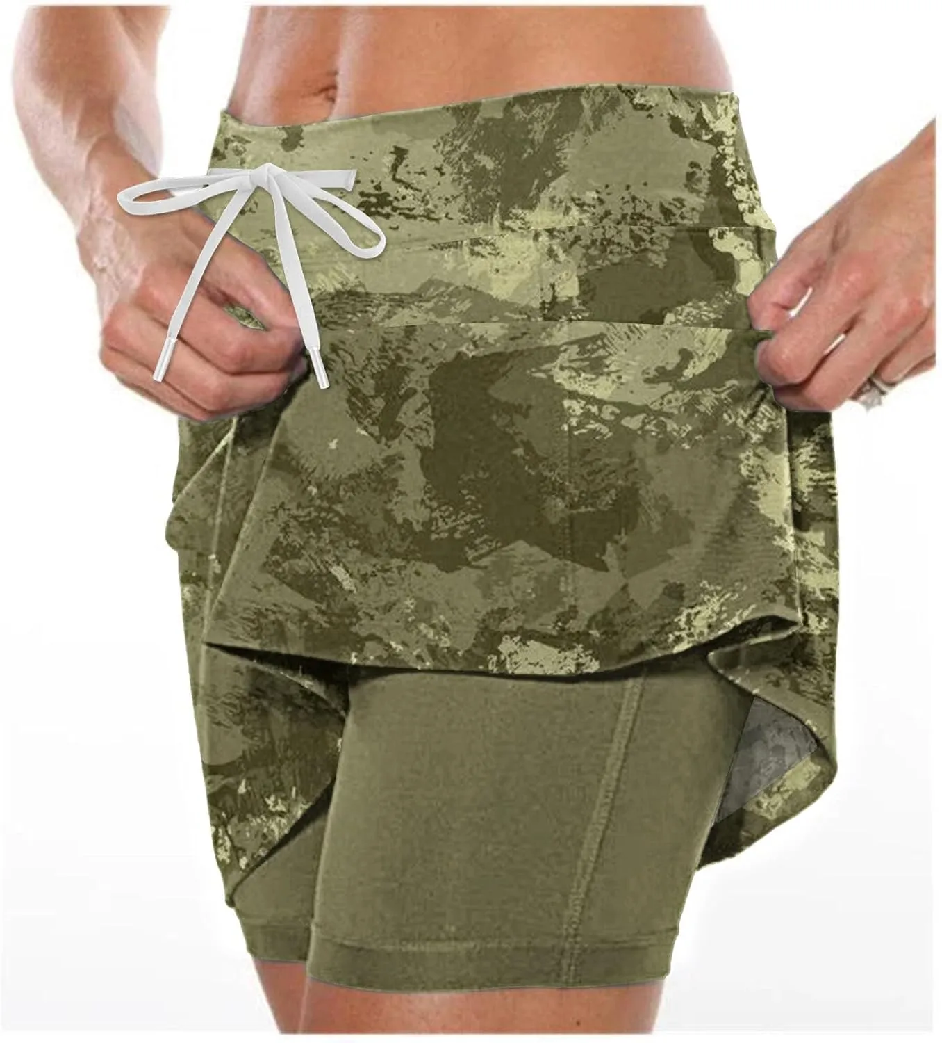 Womens Activewear Pleated Tennis Skirts Fade Pattern Printed Culottes Skinny Mid Waisted Workout Summer Fashion Skirt