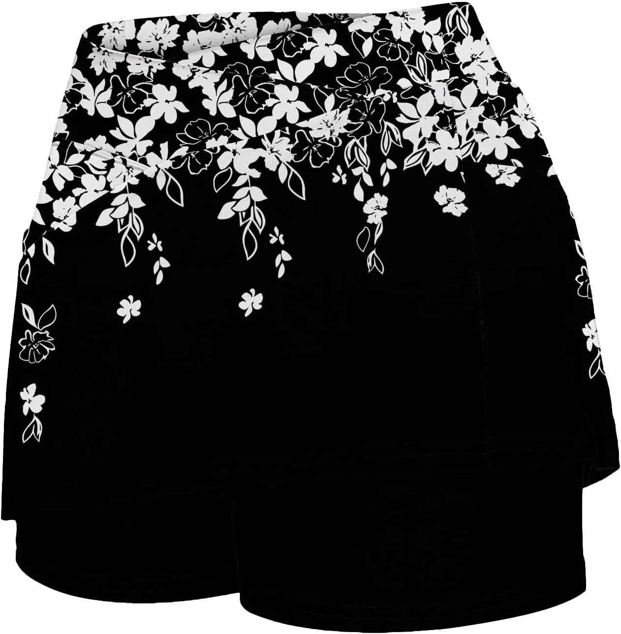 Womens Activewear Pleated Tennis Skirts Fade Pattern Printed Culottes Skinny Mid Waisted Workout Summer Soft Skirt