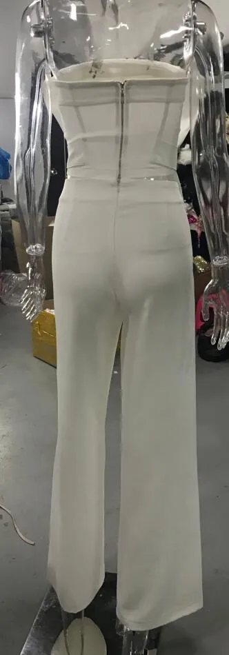 Women's Backless Sleeveless Off-Shoulder Two-Piece Suit